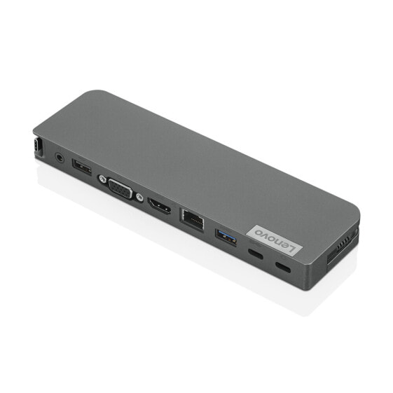 Lenovo USB-C Mini Dock - Wired - USB 3.2 Gen 1 (3.1 Gen 1) Type-C - 3.5 mm - 10,100,1000 Mbit/s - Grey - CB - BSMI - SII - CU - Ukraine - Kvalitet - LOA - NOM - cULus - FCC - ICES - CE - RCM - VCCI - KCC - EAC