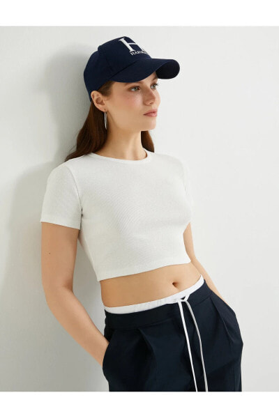 Футболка Koton Crop Tee Bicycle Neck Wire