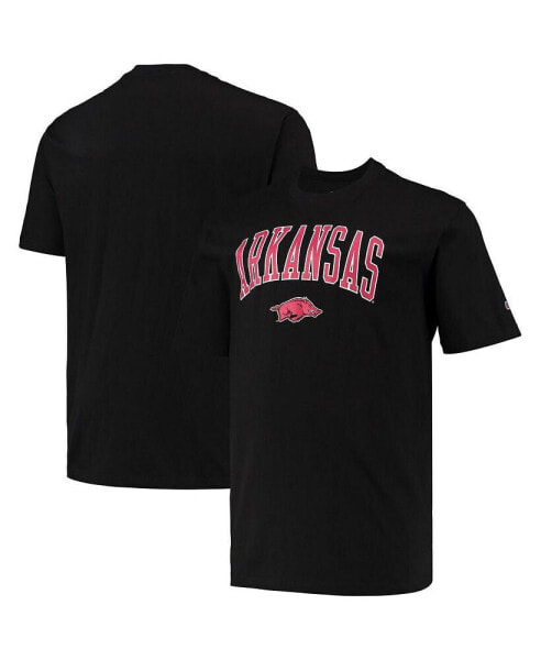 Men's Black Arkansas Razorbacks Big and Tall Arch Over Wordmark T-shirt