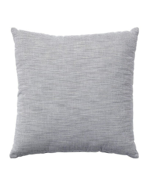 Cotton Linen Stripe Pillow, Natural/Truffle - 14x24