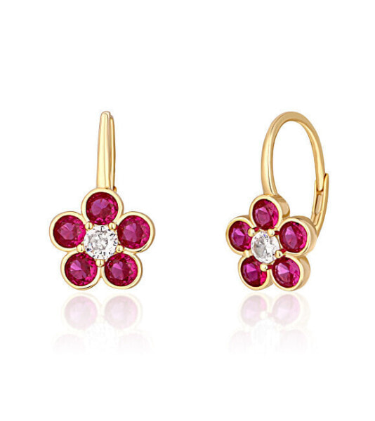 Charming gold-plated earrings for girls Flowers SVLE1506XH2GR