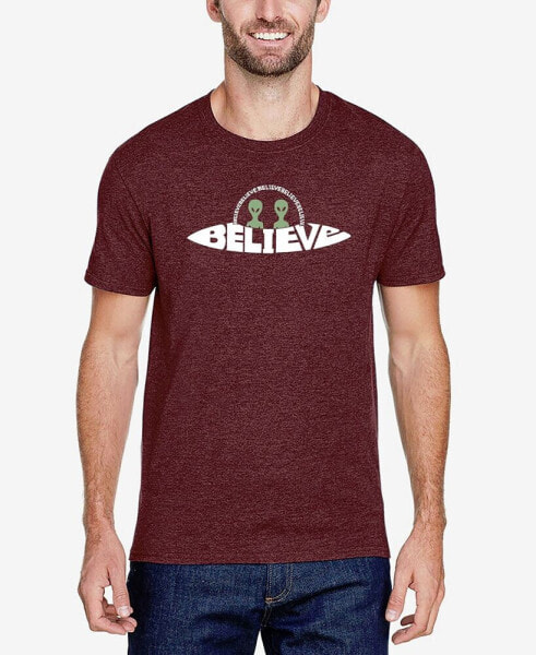 Men's Believe UFO Premium Blend Word Art T-shirt