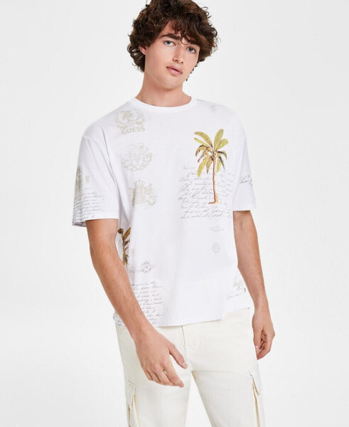 Men's Palm Tree Collage Logo Graphic T-Shirt