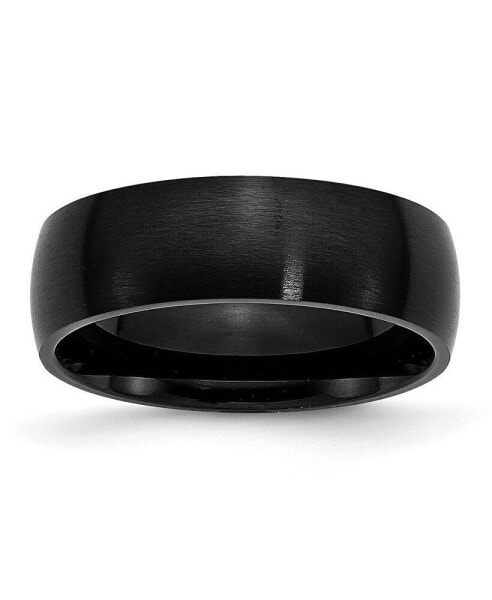 Stainless Steel Brushed Black IP-plated 7mm Band Ring