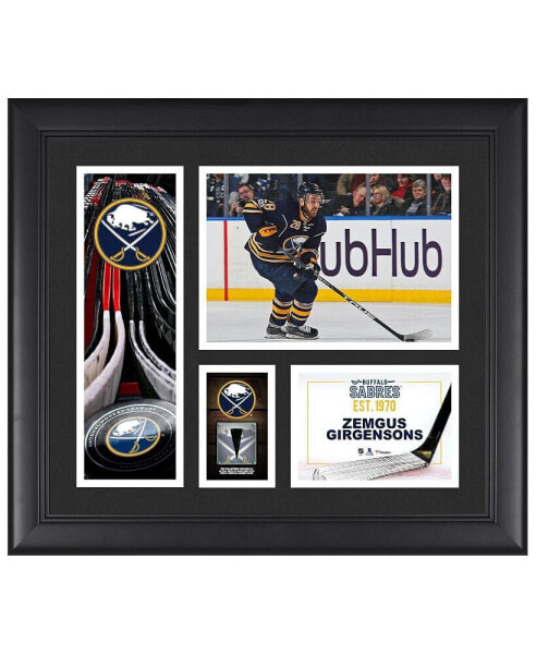 Zemgus Girgensons Buffalo Sabres Framed 15" x 17" Player Collage with a Piece of Game-Used Puck