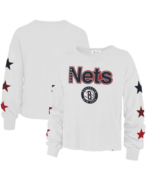 Women's White Brooklyn Nets 2021/22 City Edition Call Up Parkway Long Sleeve T-shirt