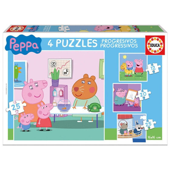 EDUCA BORRAS Peppa Pig Progressive 12-20-25-25 Pieces