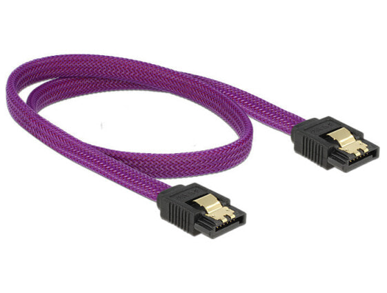 Delock 83691 - 0.5 m - SATA III - SATA 7-pin - SATA 7-pin - Male/Male - Purple