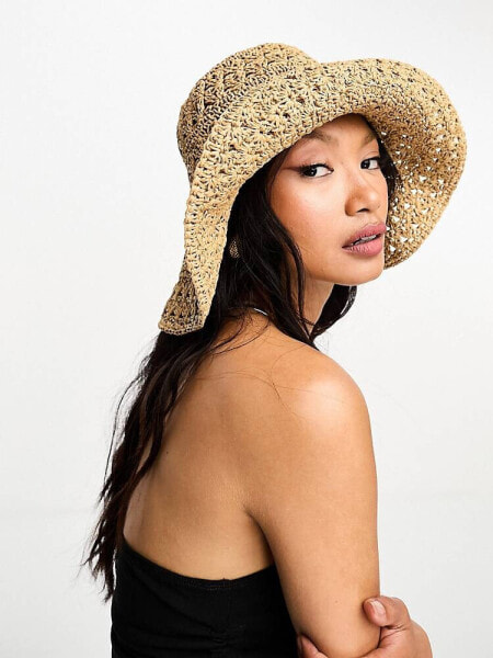 & Other Stories crochet bucket hat in natural