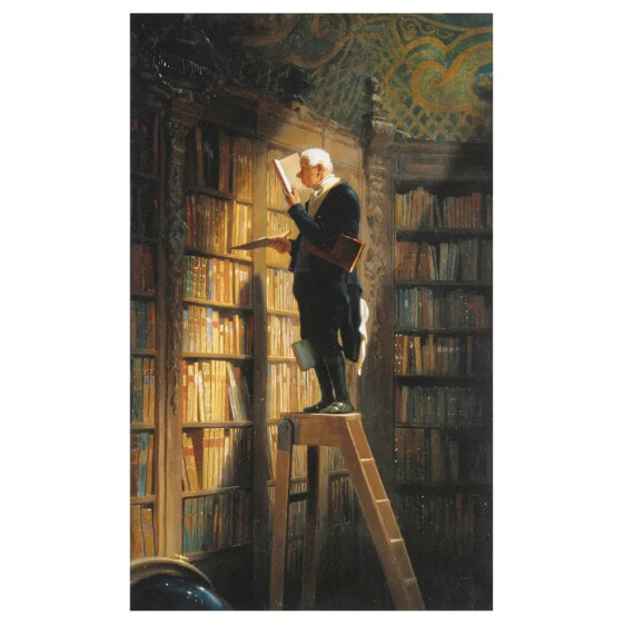 Картина LegendArte Der Bücherwurm - шелкография на холсте 40x70 см.