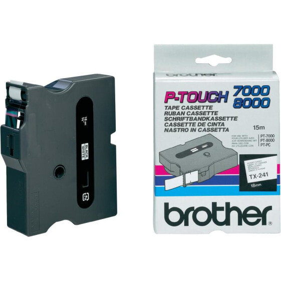 Brother TX-241 - Black on white - TX - Brother - P-touch PT-7000 - PT-8000 - PT-PC - 1.8 cm - 15 m
