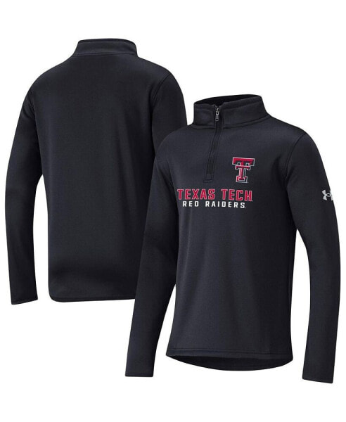 Big Boys Black Texas Tech Red Raiders Fleece Quarter-Zip Jacket