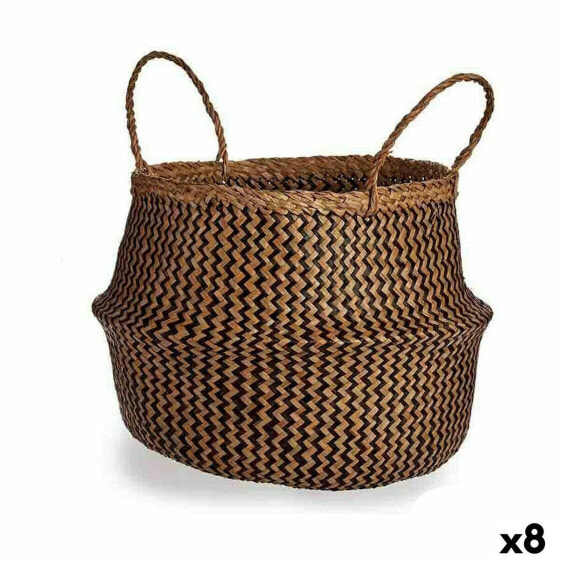 Декоративная корзина Коричневый Черный тростник 8 L 36 x 30 x 36 см (8 штук) Gift Decor