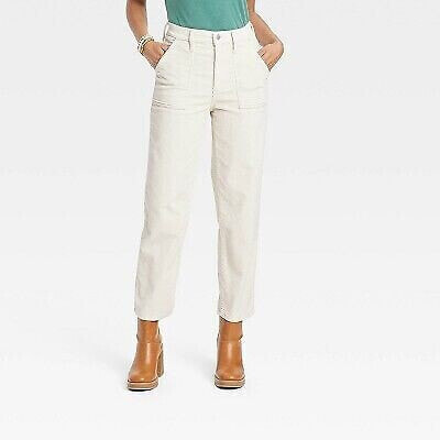 Women's High-Rise Vintage Corduroy Straight Jeans - Universal Thread Off-White