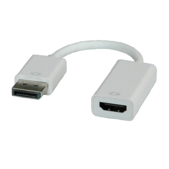 ROLINE DisplayPort-HDMI Adapter - DP M - HDMI F - 0.15 m - DisplayPort - HDMI Type A (Standard) - Male - Female - White
