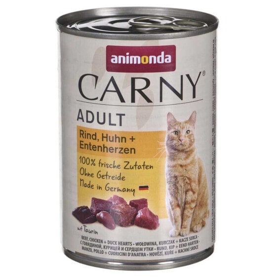 ANIMONDA Carny Adult Beef Chicken And Duck Hearts 400g Wet Cat Food