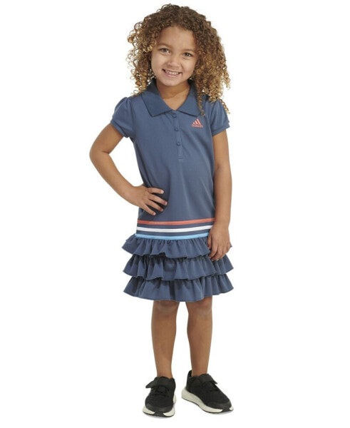 Little & Toddler Girls Short-Sleeve Ruffled Polo Dress