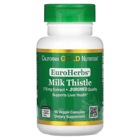 EuroHerbs, Milk Thistle Extract, Euromed Quality, 175 mg, 60 Veggie Capsules