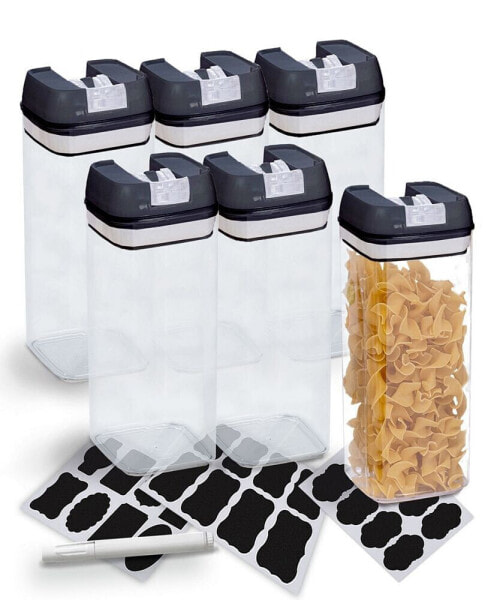 6 Piece Food Storage Containers, 1.2 Liter