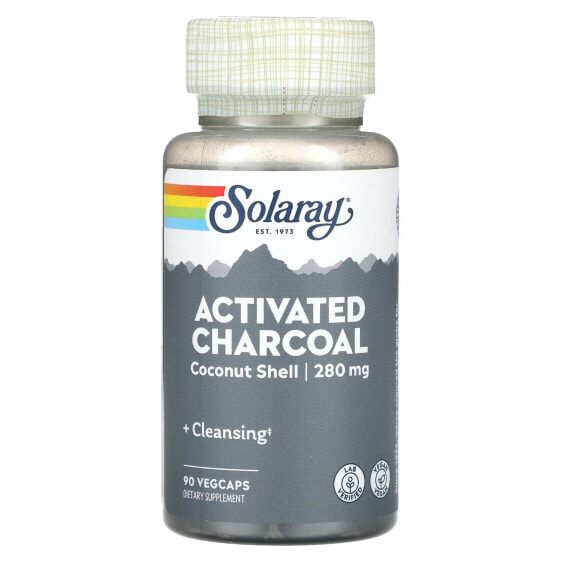 Добавка пищевая SOLARAY Activated Charcoal 280 мг, 90 капсул
