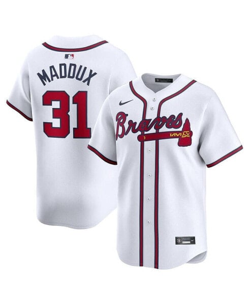 Men's Greg Maddux White Atlanta Braves Home Limited Player Jersey