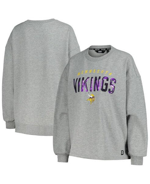 Women's Heather Charcoal Minnesota Vikings Penelope Pullover Sweatshirt