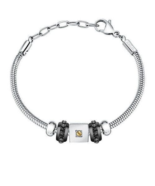 Modern steel bracelet with Drops SCZ1208 pendants
