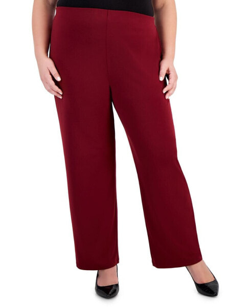 Plus and Petite Plus Size Wide-Leg Pull-On Pants, Created for Macy's