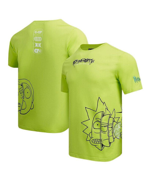Men's Green Rick and Morty 90s Rave Rickvival T-shirt