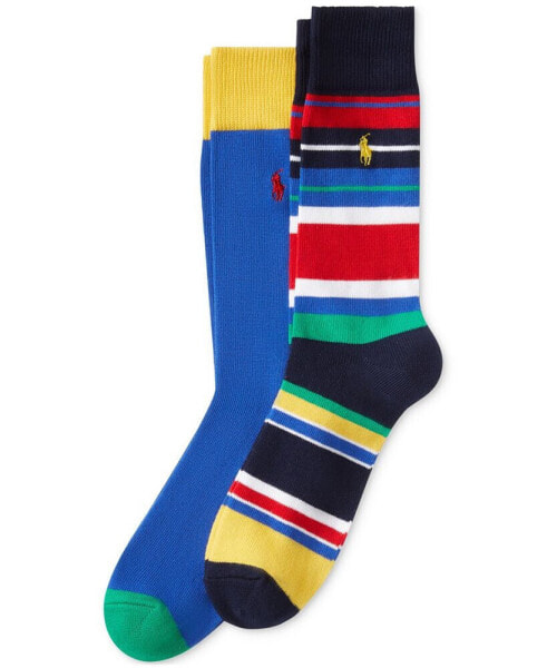 Men's 2-Pk. Multi-Stripe Slack Socks