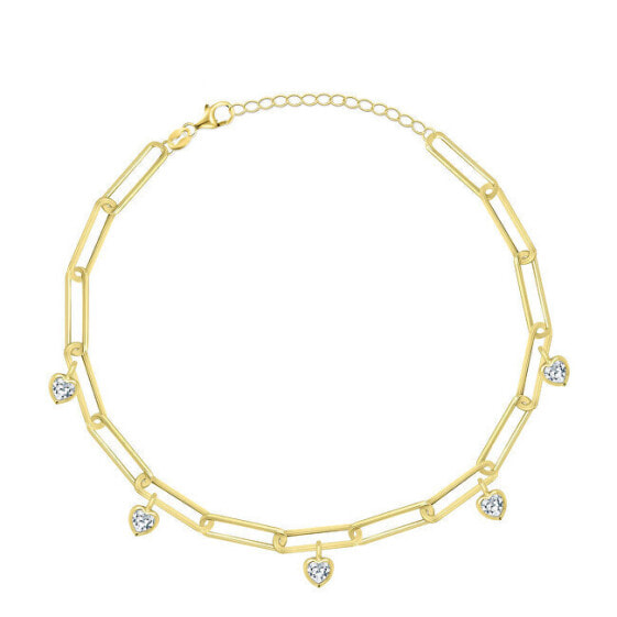 Delicate gold-plated bracelet with hearts BRC73Y