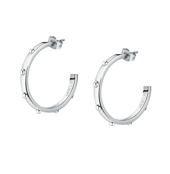 Steel round earrings Creole SAUP10