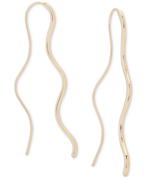 Gold-Tone Wavy Threader Earrings