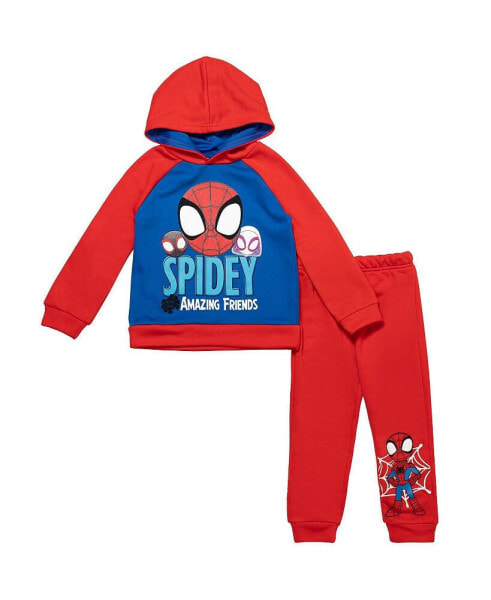 Boys Spidey and His Amazing Friends Fleece Pullover Hoodie and Pants Outfit Set to (2T - 7-8)