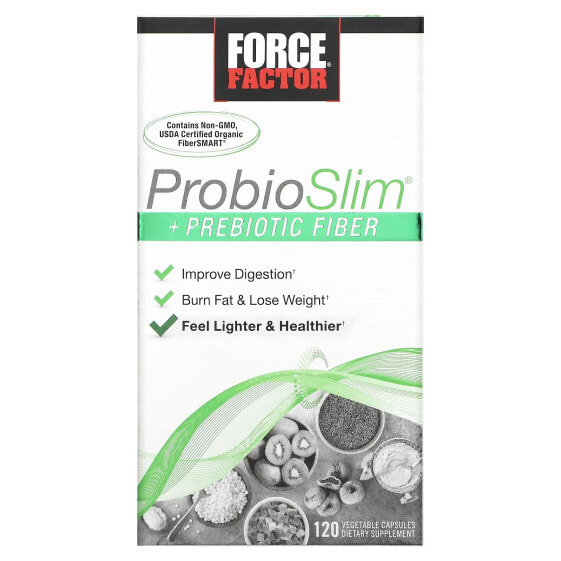 БАД Клетчатка Force Factor ProbioSlim + Пребиотические волокна 120 овощных капсул