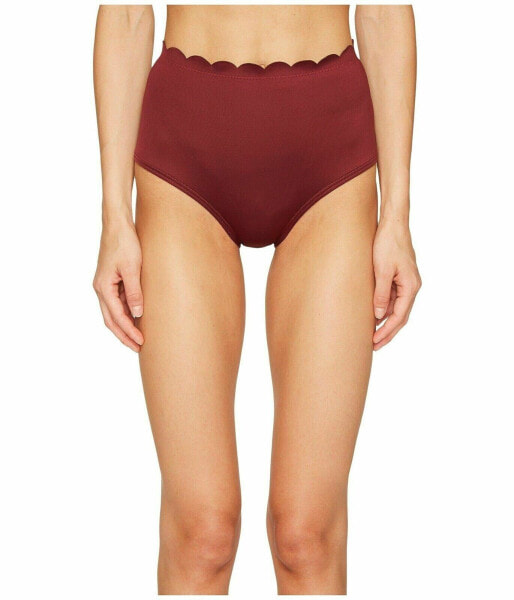 Kate spade new york 170442 Womens Hi-waist Scallop Bikini Bottom Red Size Small