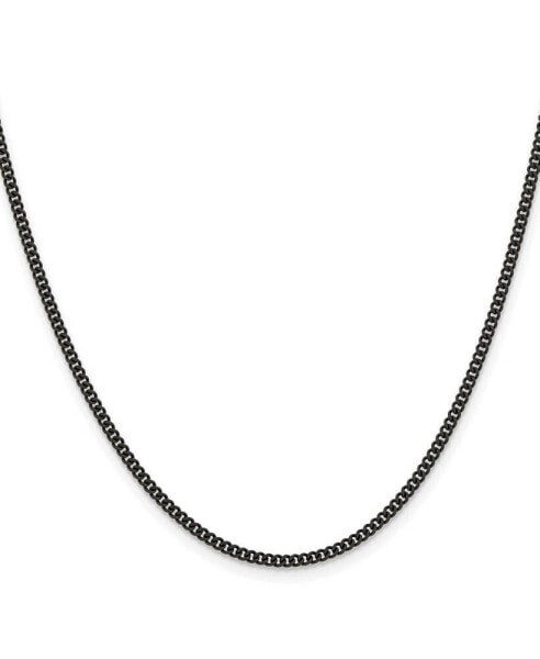 Chisel black IP-plated 2.25mm Round Curb Chain Necklace