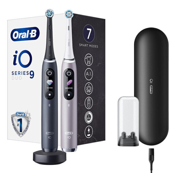 Электрическая зубная щетка Oral B iO9 Series Duo Pack Black / Rose Extra Handle 2 pcs