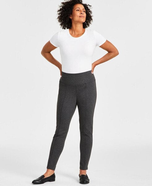 Women's Mid-Rise Ponté-Knit Pants with Tummy Control, Created for Macy's
