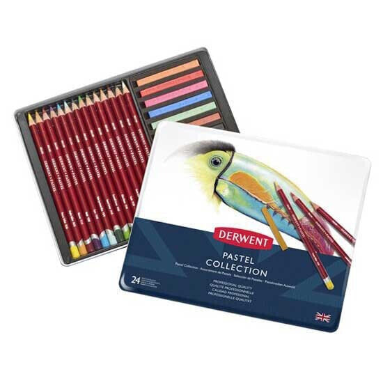 Цветные карандаши Derwent Коллекция Пастельных Металлический бокс 24 шт.