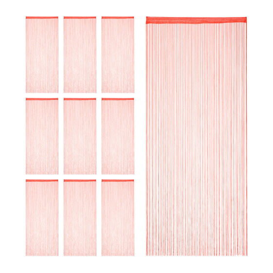 Штора Relaxdays Набор из 10 красных фатиновых гардин 145 x 245 см