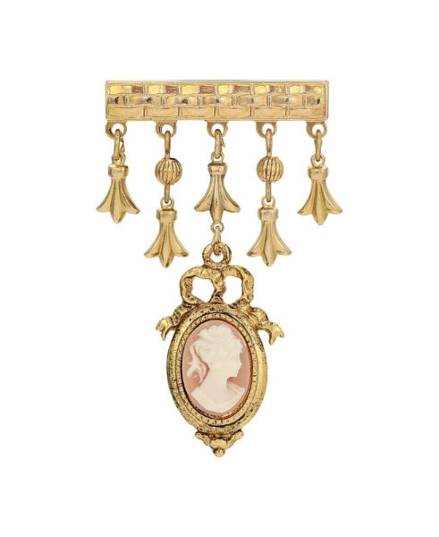 Брошь 2028 Gold-Tone Cameo Drop Barpin