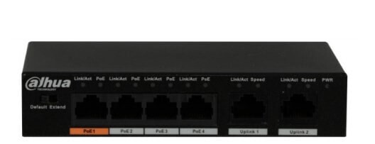 Dahua Technology PoE DH-PFS3006-4ET-60 - Управляемый - L2 - Fast Ethernet (10/100) - Power over Ethernet (PoE) - Настенный крепеж