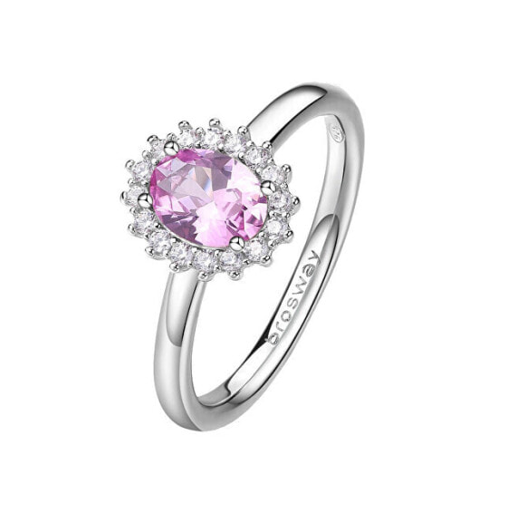 Elegant silver ring Fancy Vibrant Pink FVP73