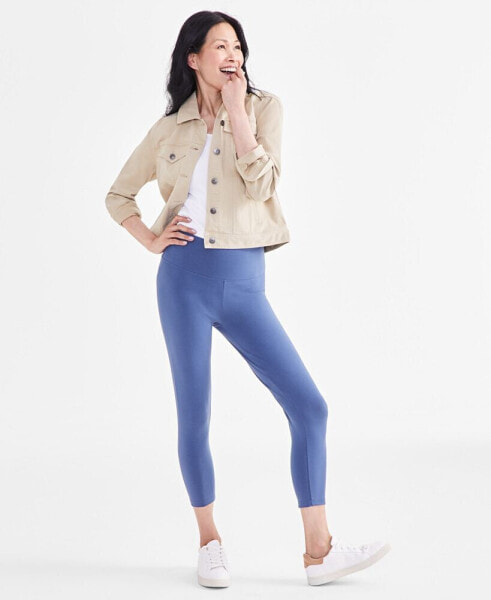 Women's High Rise Cropped Pull-On Leggings, Created for Macy's