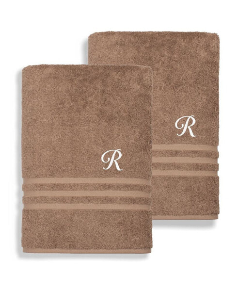 Textiles Turkish Cotton Personalized 2 Piece Denzi Bath Towel Set, 54" x 27"