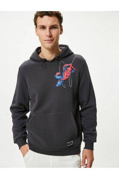 Толстовка мужская Koton Spiderman Oversize Hoodie с кенгуру карманом