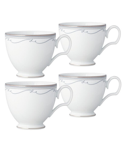 Satin Flourish 4 Piece Cup Set, Service for 4