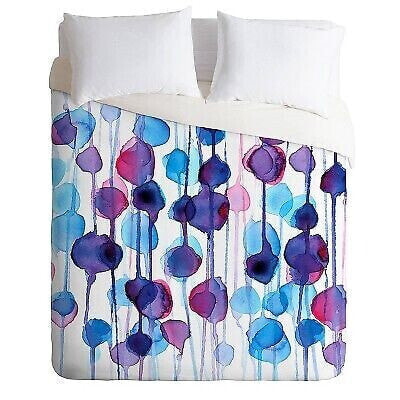 King CMYKaren Abstract Watercolor Comforter Set Purple - Deny Designs