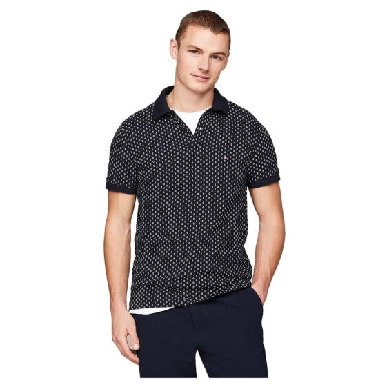 TOMMY HILFIGER Micro Print short sleeve polo